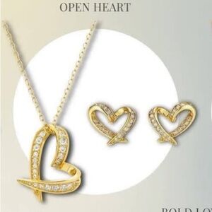 Senegence Open Heart Gold Jewelry Set
